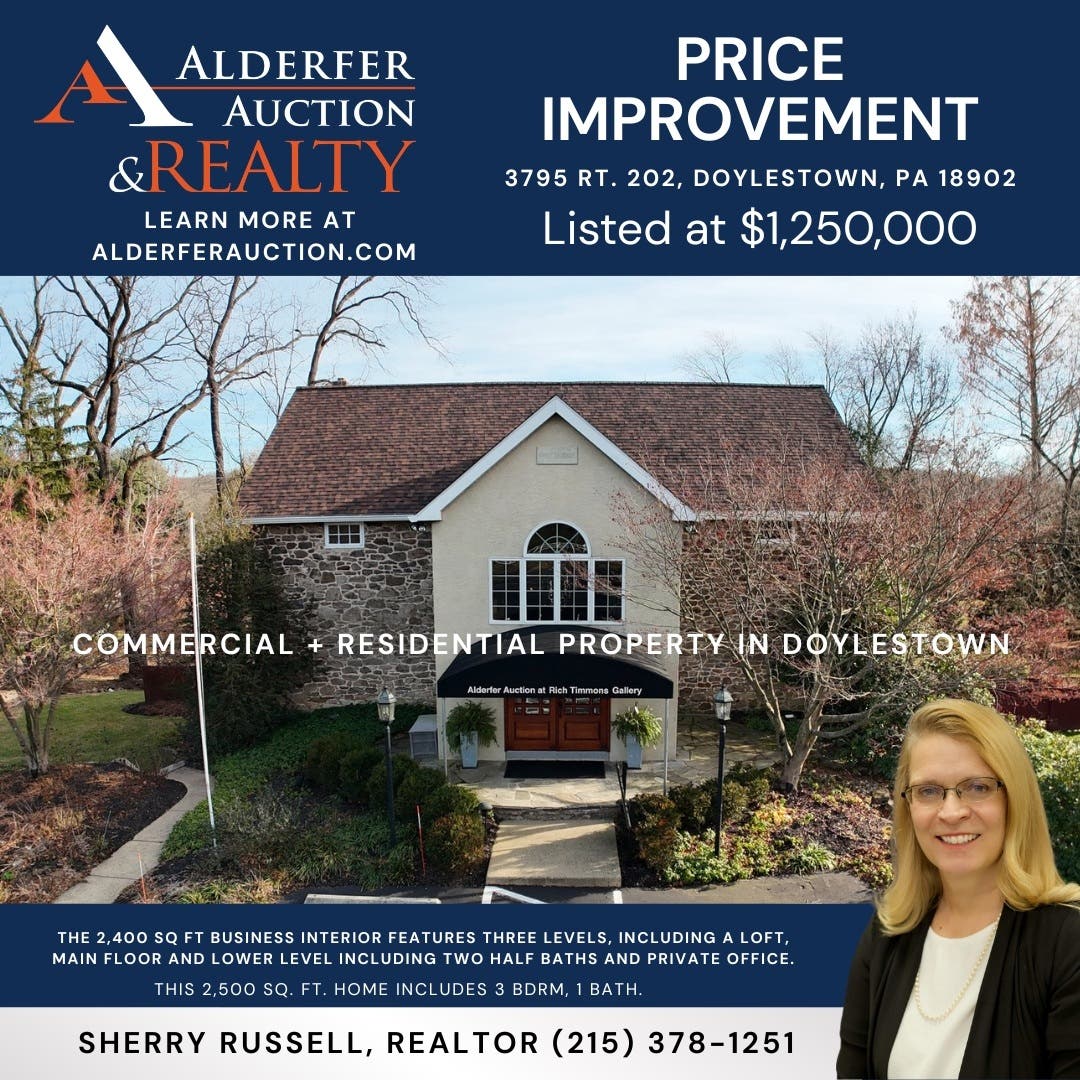 Newly Improved Price! High Visibility Office Space/Residential on 1.3 Acres in Doylestown