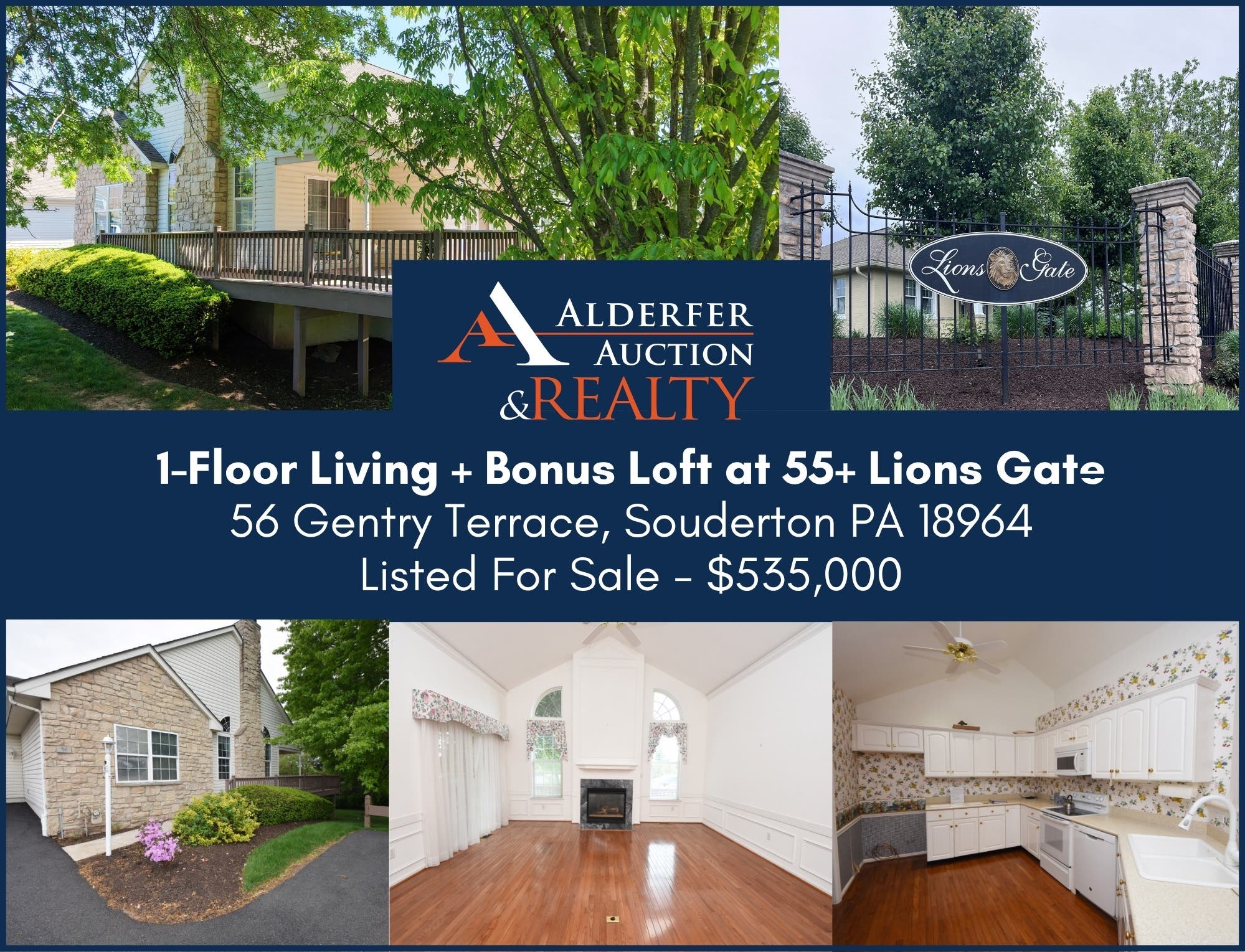 Home For Sale: One-Floor Living + Bonus Loft at 55+ Lions Gate, Souderton
