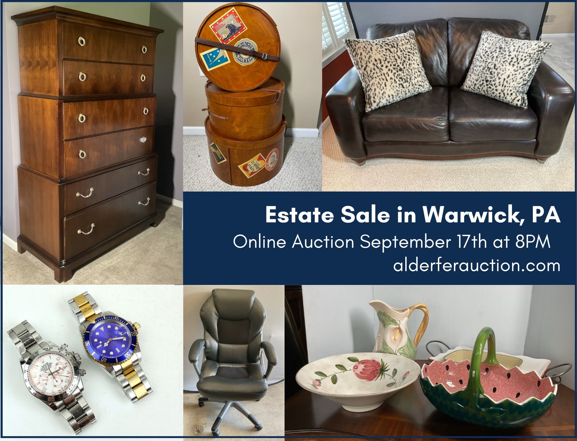 Estate Sale in Warwick | Furniture | Home Decor | Rugs | Fashion | Alderfer Auction
