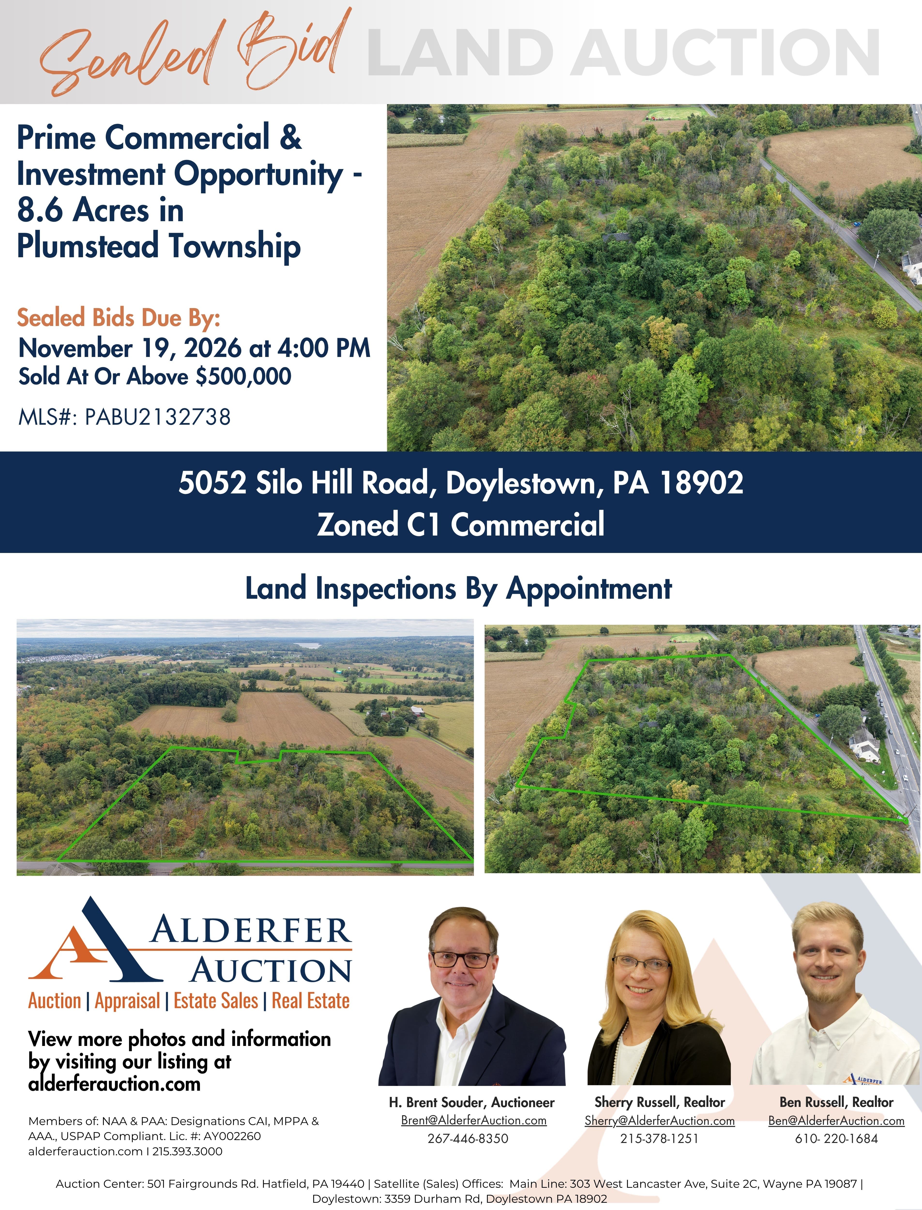 8.6 Acres in Plumstead Township - Prime Commercial & Investment Opportunity | Sealed Bid Auction