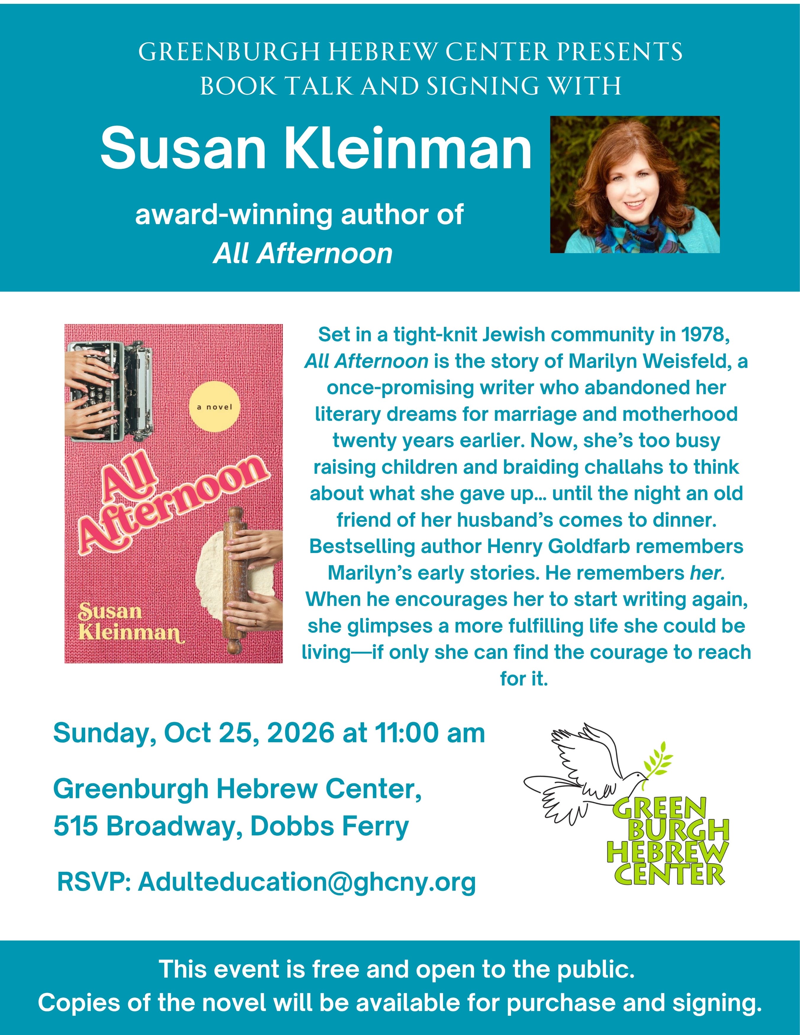 “All Afternoon”: Book Talk with Susan Kleinman