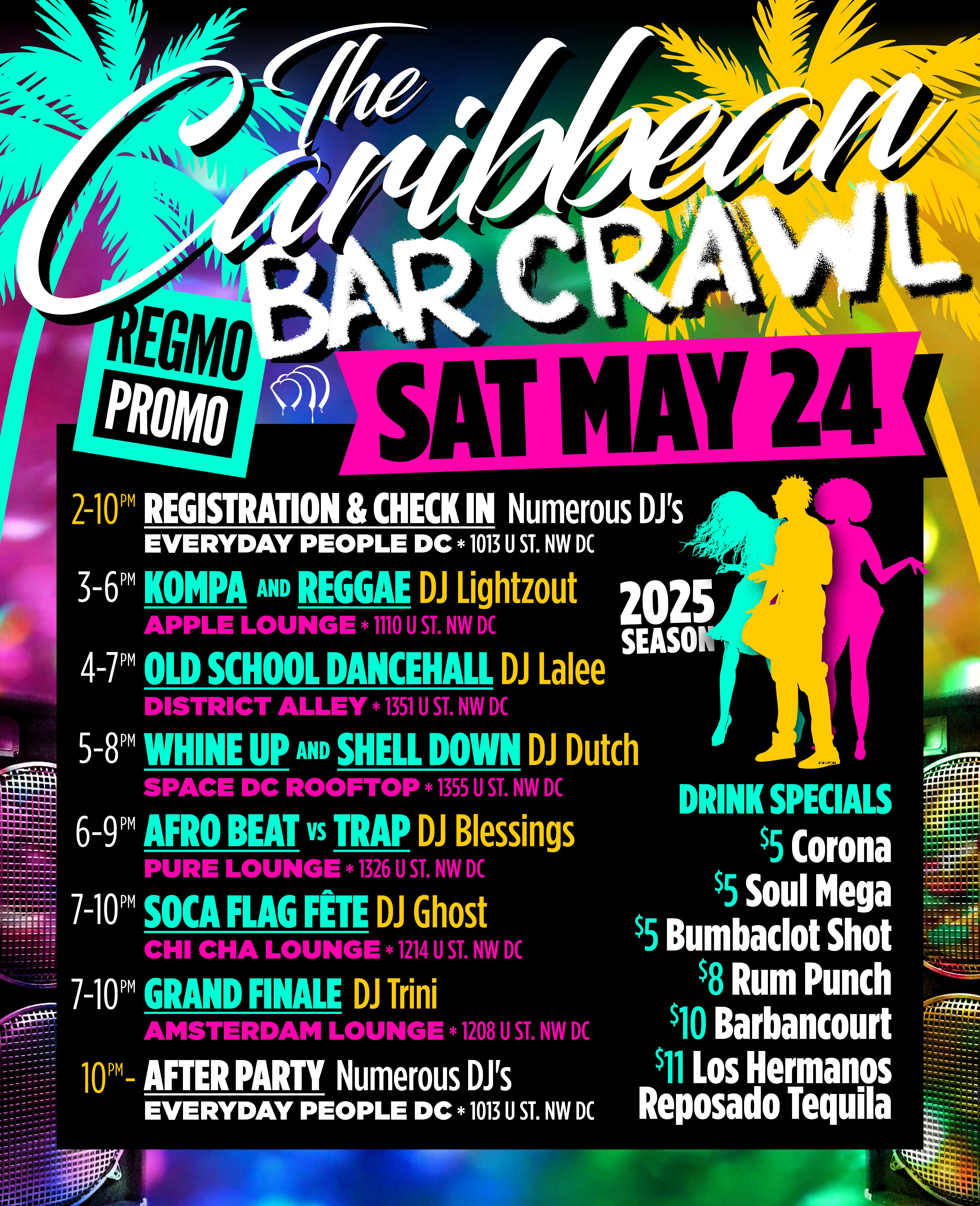 The Caribbean Bar Crawl Memorial Day Weekend 5.24.25 Washington, DC