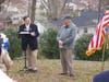 COlonel William Grayson Chapter President Andrew Mills (L) thanks Charles Moler of the Good Shepherd Housing Foundation for steadfast support of the event.
