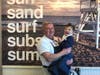 John Cancro, store owner and brother of Jersey Mike’s Subs Founder & CEO Peter Cancro, with wish kid Frankie sharing a laugh at the Point Pleasant Beach location