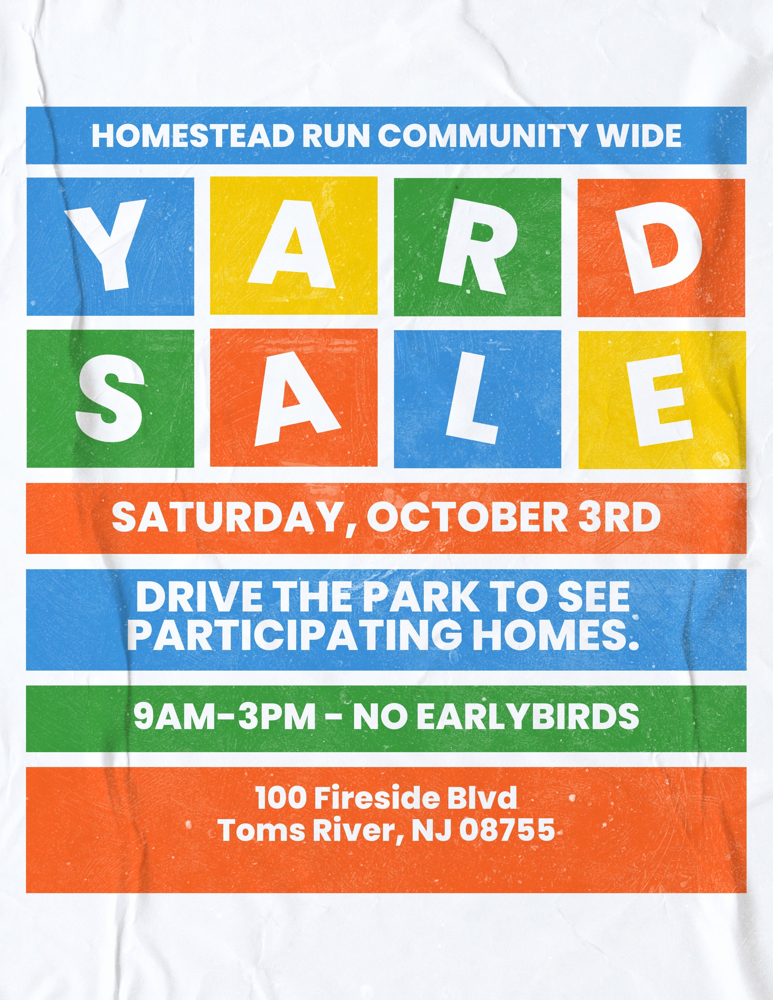 Homestead Run Community Wide Yard Sale