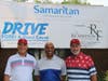 Samaritan President & CEO Phillip W. Heath (center) with Samaritan Golf Committee Co-Chairs Cliff Mancine (left) and Roy Fazio (right) at Samaritan’s 2023 Drive FORE! A Good Cause golf tournament.