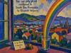 Another sketch illustration of Elizabeth Nisperos poem You can Only Drink Rainbows in South San Francisco published at SF Chronicle in 1996.