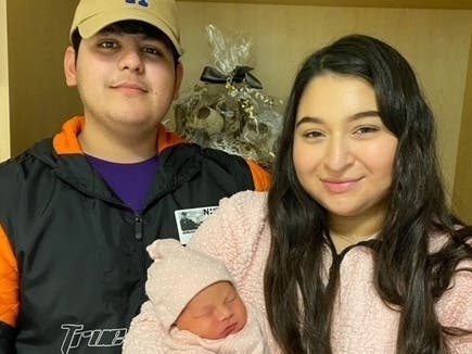 Lythcy Arellano and Carlos Sandoval welcomed their daughter, Ariana Leilani, into the world at 1:43 a.m. on Jan. 1 as the first baby born in 2021 at Prince William Medical Center.