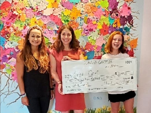The sale of Callie Danysh's flags and Mixtiles have resulted in the 11-year-old Morristown girl donating $6,000 to local charities, including a recent $2,500 donation to Good Grief Support Center for Children and Families in Morristown.