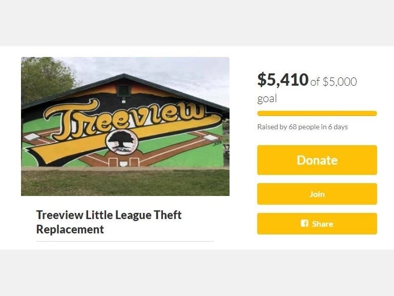 The league has already met their initial fundraising goal of $5,000.
