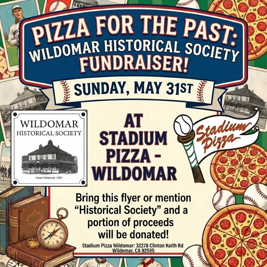 Wildomar Historical Society Fundraiser!🍕