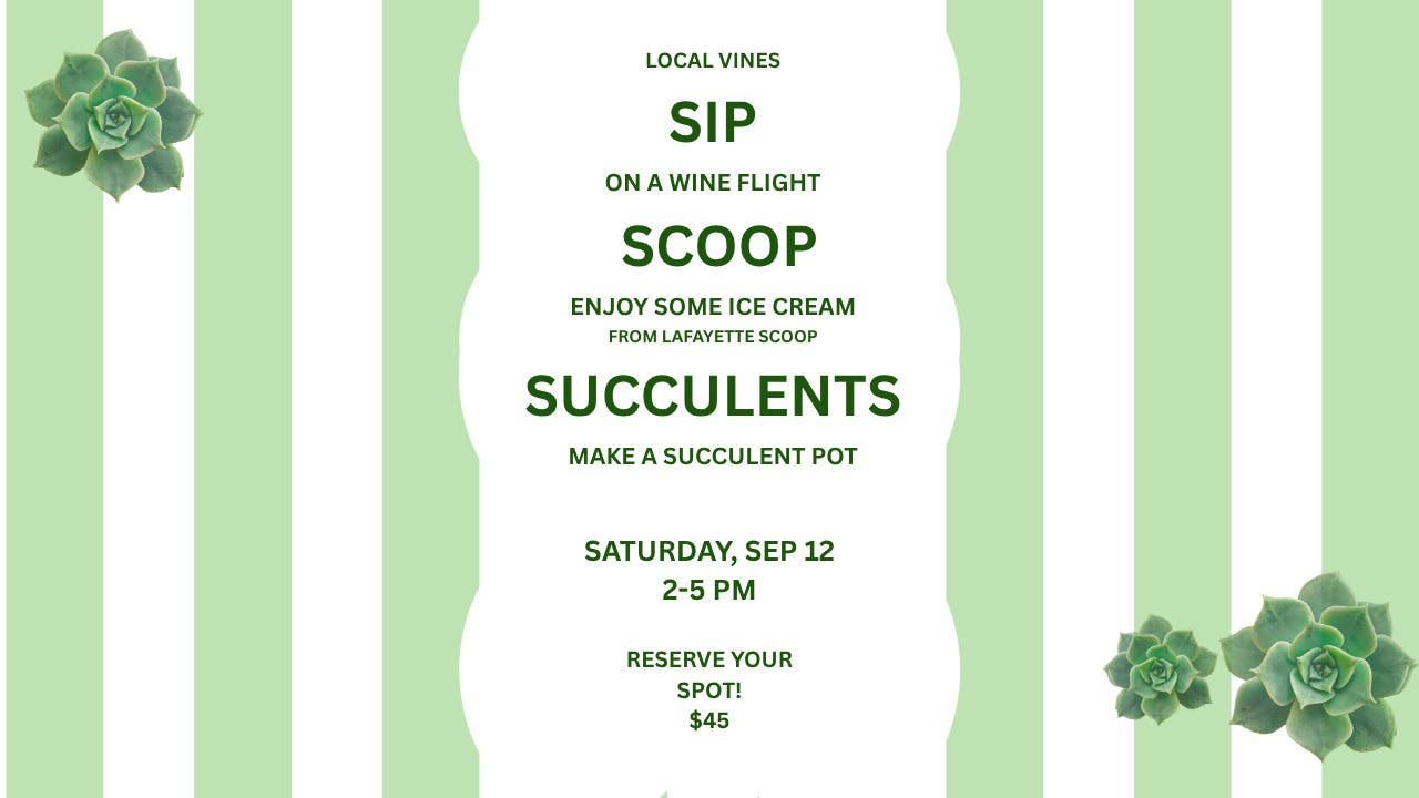 Sip, Scoop, Succulents at Local Vines