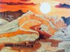 California-based artist Robin K. Burnes created this acrylic painting depicting all humans working together despite their differences and climbing the mountain to carry the message of world peace and love.