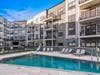 The sun-kissed courtyard, at Ivy and Green in Hackensack, NJ features a resort-style pool and sundeck, BBQs and even a pizza oven for outdoor dining.  There’s also cozy dining and lounging areas, and an outdoor fitness turf.  