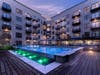 An active courtyard at The Wyldes, Harrison, NJ