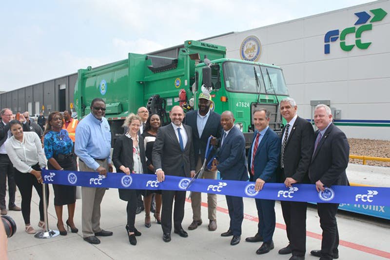 Ribbon cutting of the new recycling facilities in 2019. Ribbon cutting of the new recycling facilities in 2019.