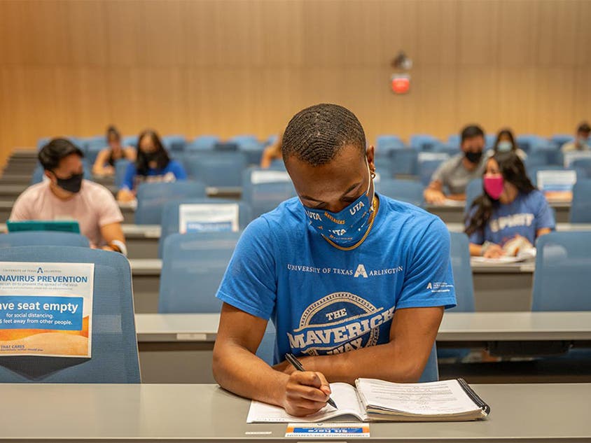 UTA student in classroom