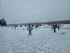 Players compete during the 2026 Maine Pond Hockey Classic, held Feb. 6-8 at Camp Tracy on McGrath Pond in Oakland, Maine. 