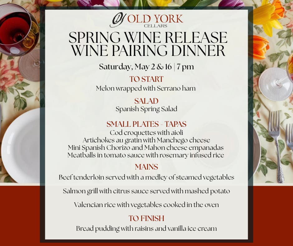 Spring Wine Release Wine Pairing Dinner