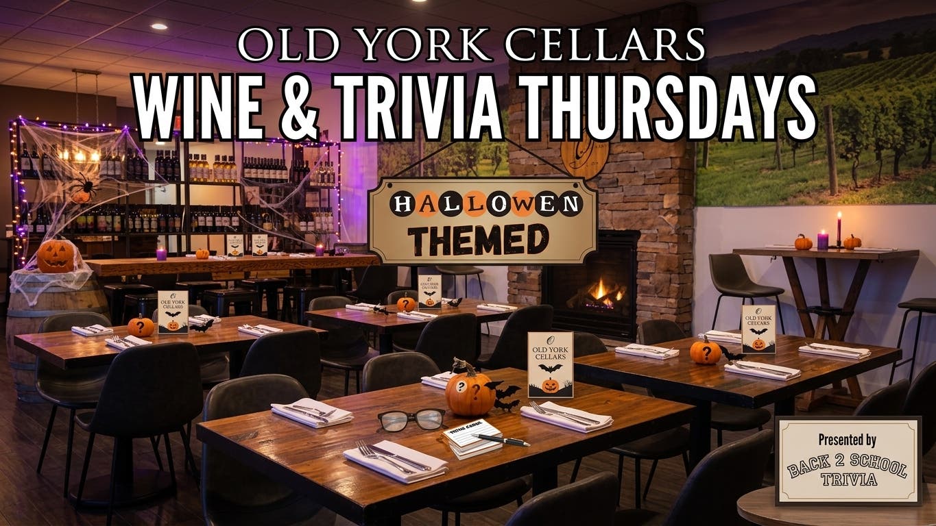 Wine & Spooky Trivia Thursday 6:30 - 8 pm