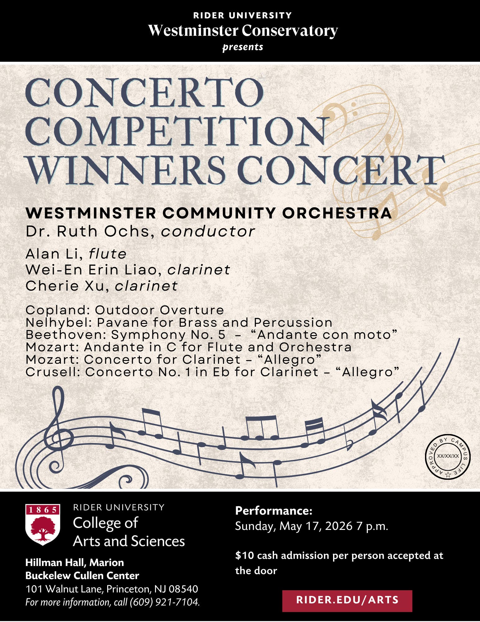 Westminster Community Orchestra presents Westminster Conservatory Concerto Competition Winners