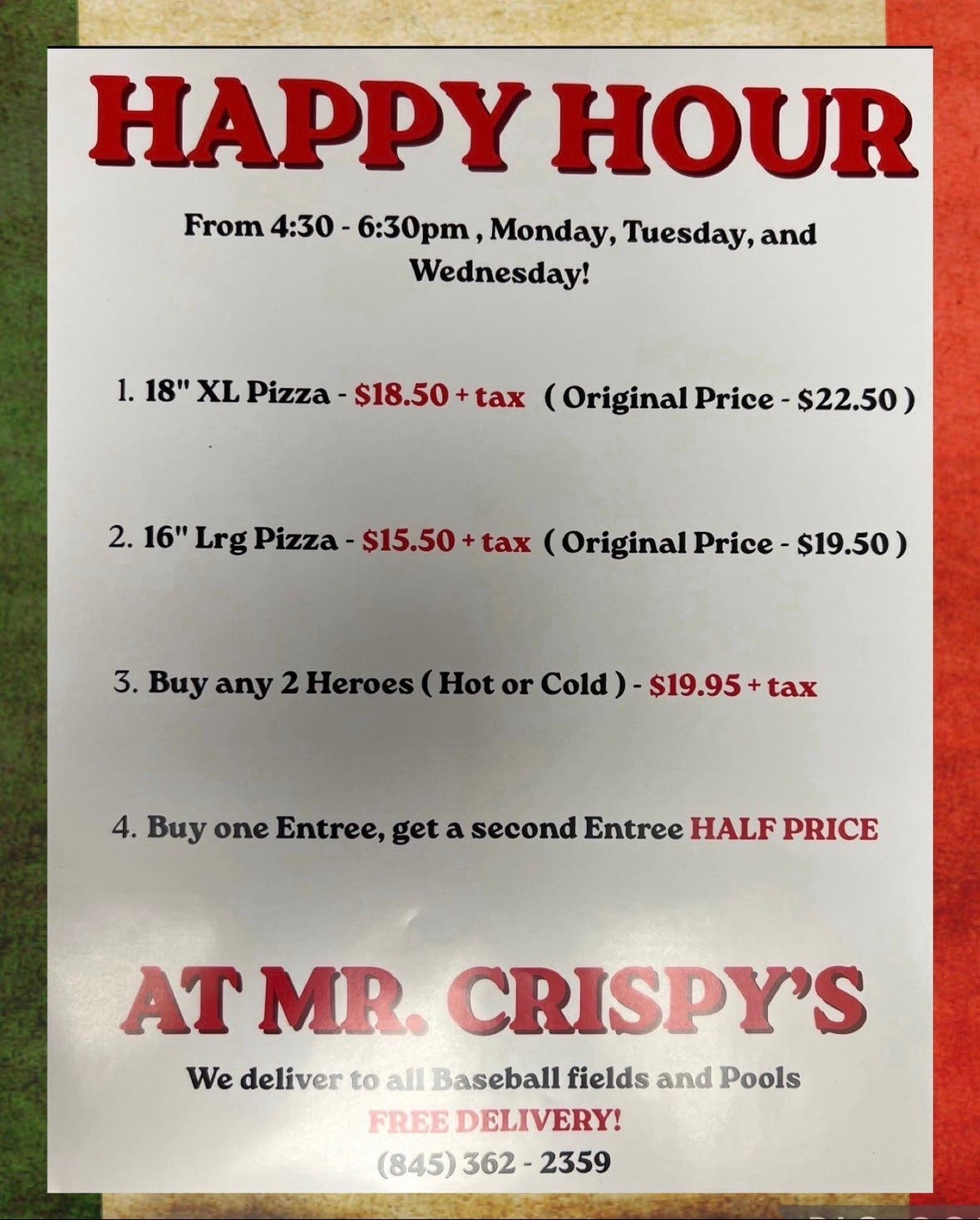 Happy Hour Flash Deals!
