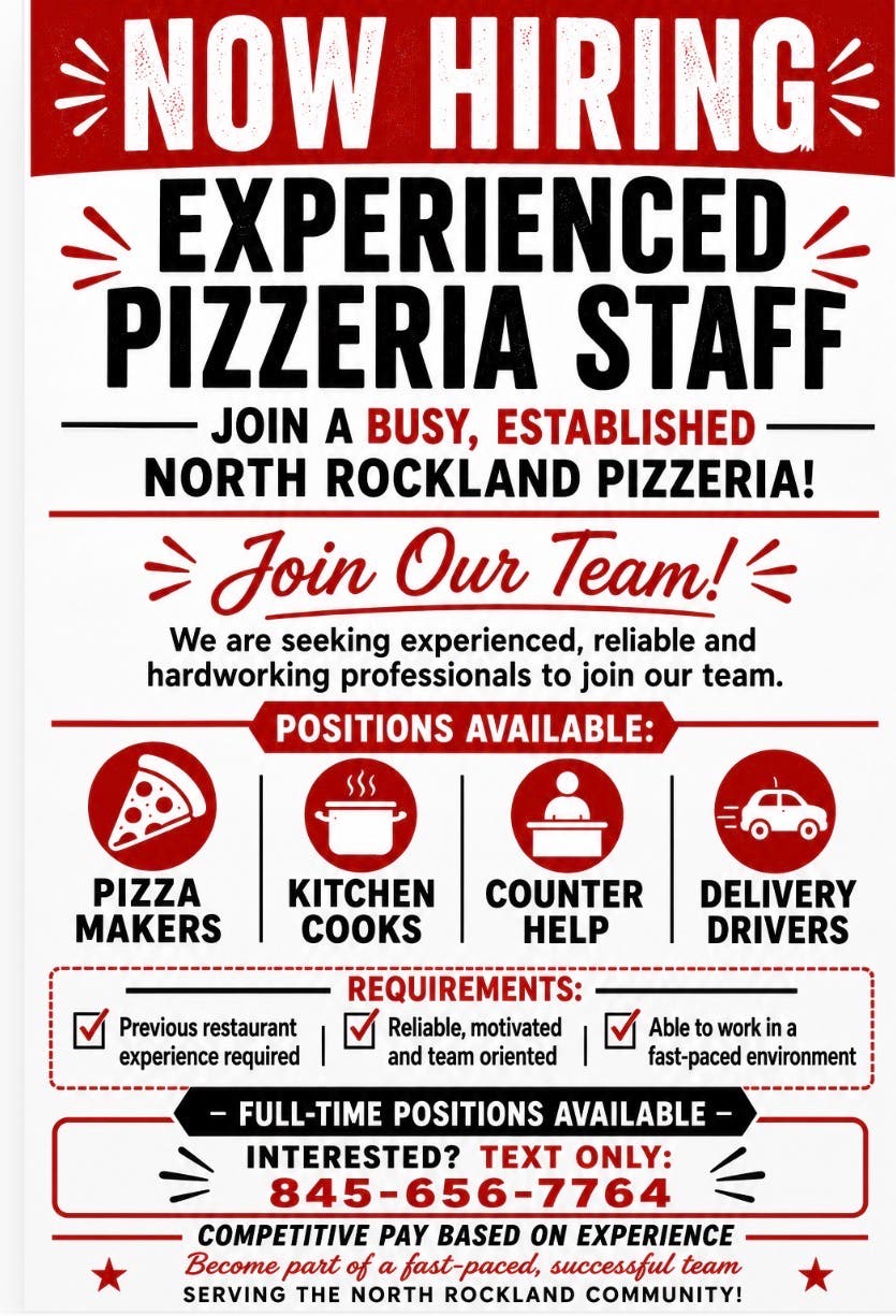 Pizzeria Hiring 
