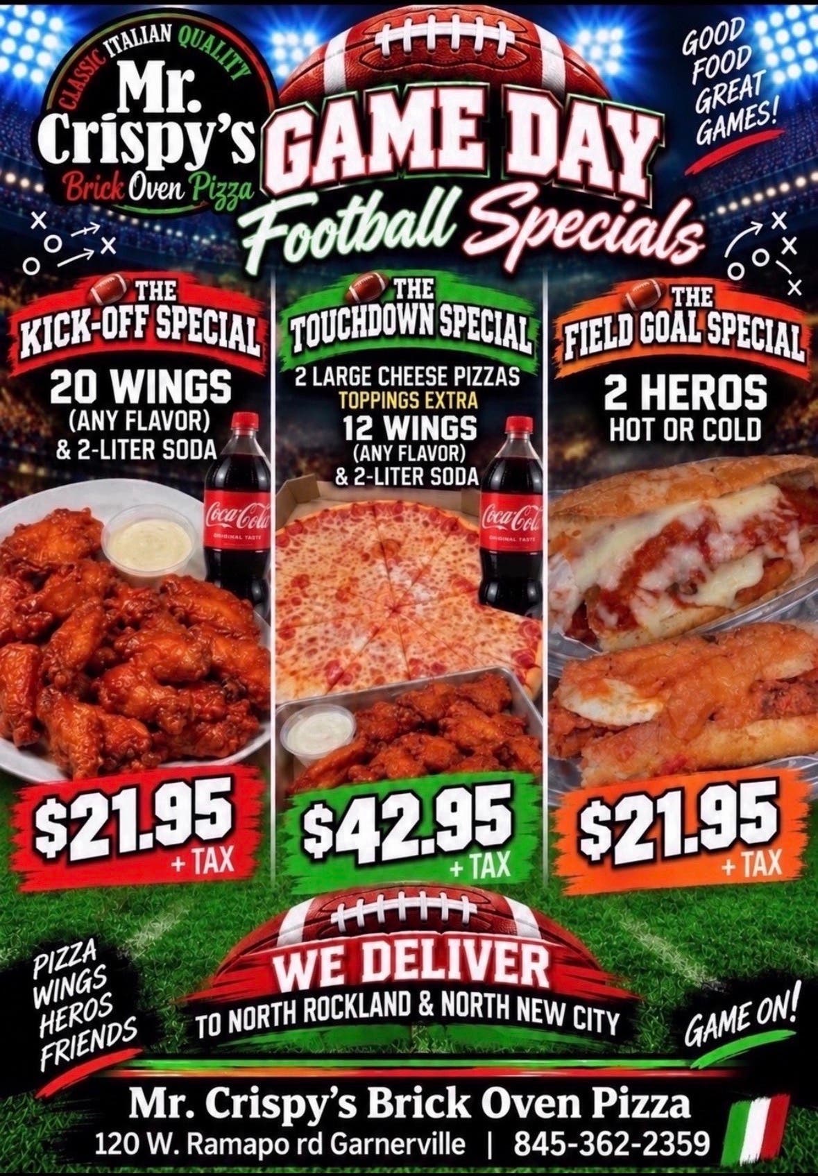 Game Day Football Specials