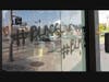 #BlackLivesMatter spray painted onto a store window.