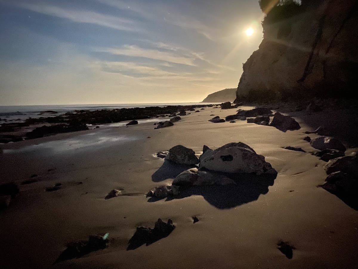 Cormier captured Point Dume at 4 a.m. using his camera's night feature mode.