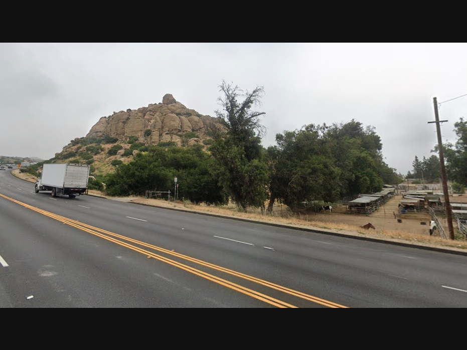 Topanga Canyon Boulevard by Stoney Point Park, where a man fell nearly 50 feet.