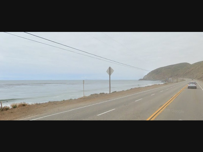 The intersection of Deer Creek Road and Pacific Coast Highway, near the site of the accident.