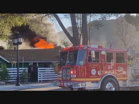 The blaze broke out around 4:30 Saturday and tore through the building's roof.
