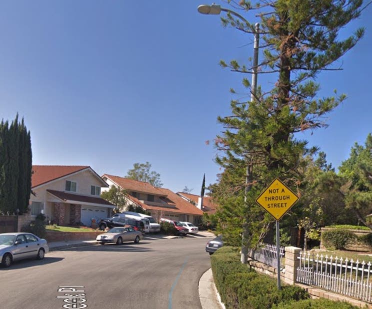The area around the 19500 block of Quail Creek Place