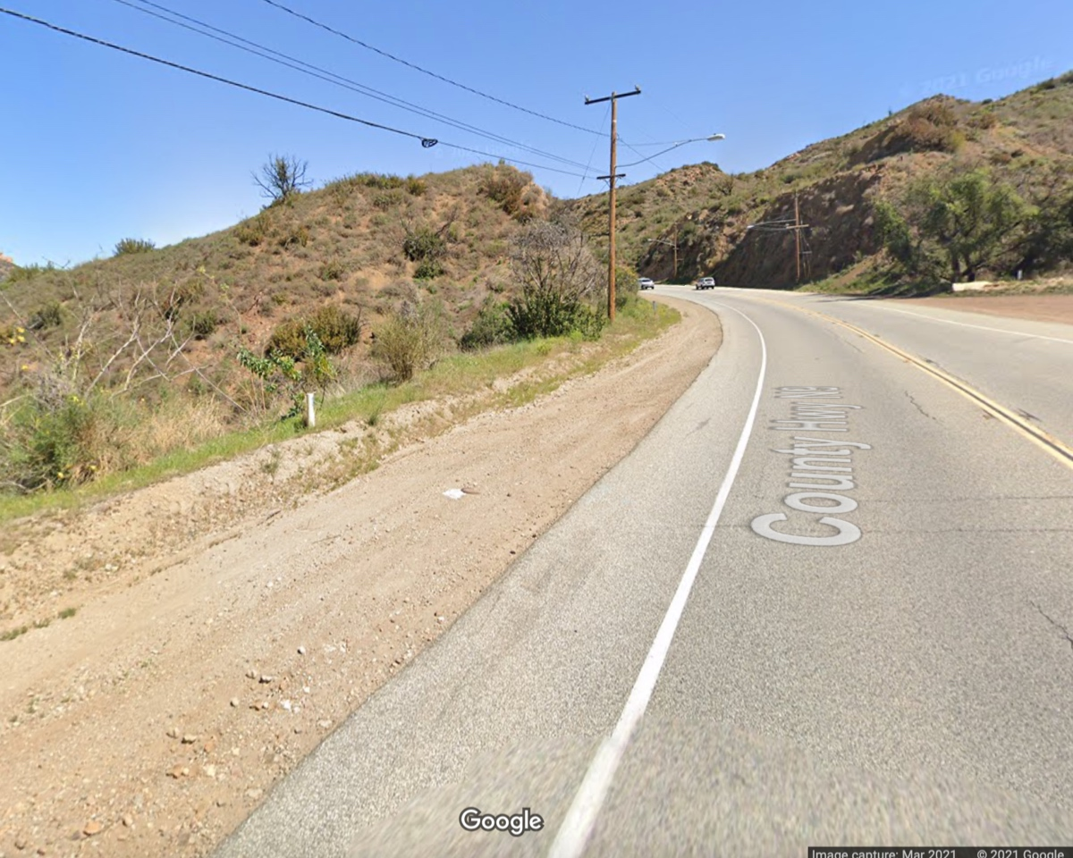 The 1270 block of Kanan Dume Road, near the site of the crash.