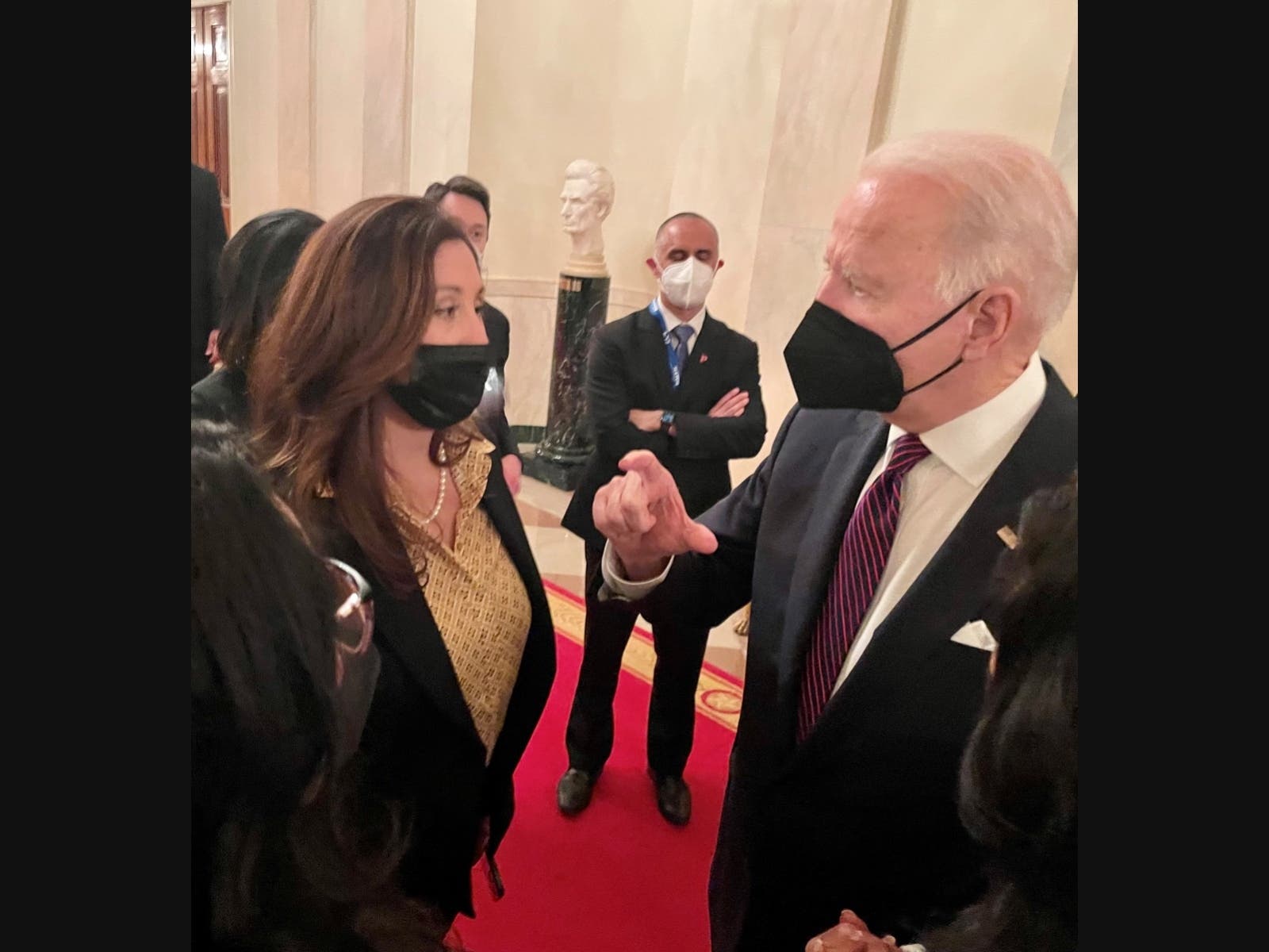 Hernandez met the president at a reception for Latino mayors hosted by First Lady Jill Biden.