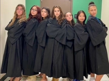Sabrina Brandeis, middle, was elected by her peers to be Supreme Court Chief Justice at the Girls State conference in Sacramento. 