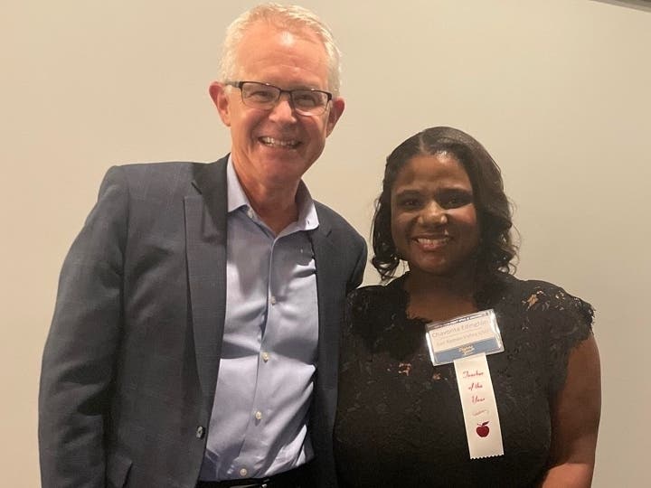 Chavonta Edington and SRVUSD Superintendent Dr. John Malloy.
