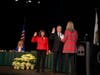 Karen Stepper and Robert Storer are sworn in by Town Clerk Marie Sunseri. 