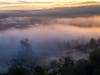 Castleridge Trail at Pleasanton Ridge Regional Park at sunrise. 