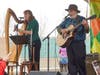 Celtic music performers play on the harp, the national symbol of Ireland.