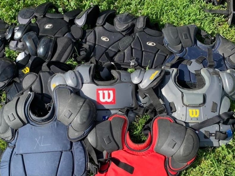 Some of the $3500 worth of equipment stolen from the Granada High School umpire shed.