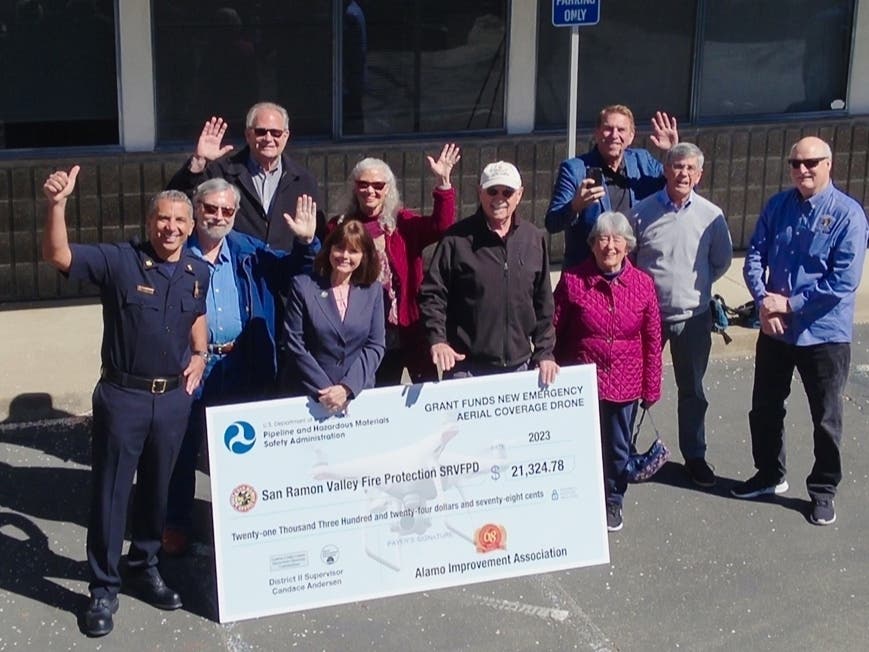 The SRVFPD received the check on Monday at an event with local leaders. 