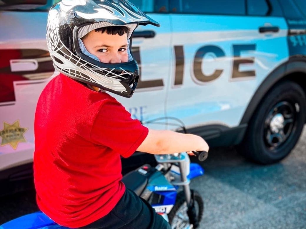 The boy's scooter was stolen in late January/early February as part of a string of robberies on Brisa Street, police say. 