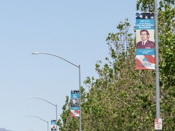 Banners honoring military veterans and service members with a connection to Dublin are now on display along Dougherty Road between Scarlett Drive and Amador Valley Boulevard. 