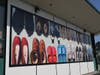 "A variety of footwear is used to illustrate the wide range of people and professions in Dublin. Staff, teachers, students, and community members of varying ages contribute to our experience in Dublin," said artist Clara Yee.
