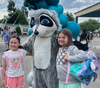 Rocky the Raccoon greets students at Rancho Las Positas Elementary School.