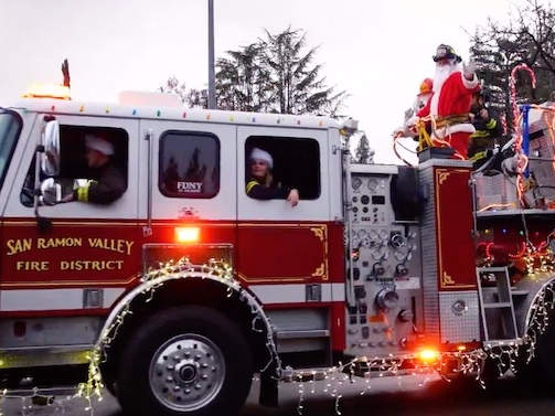Santa will travel from Camino Ramon to Veterans Hall.