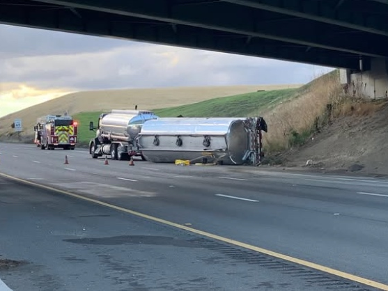 Massive Fuel Truck Overturns On East Bay Freeway, Causing Hours-Long ...