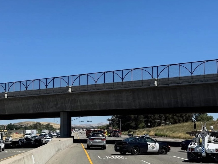 Police said they are negotiating with someone experiencing a mental health crisis on an overpass in Livermore. 